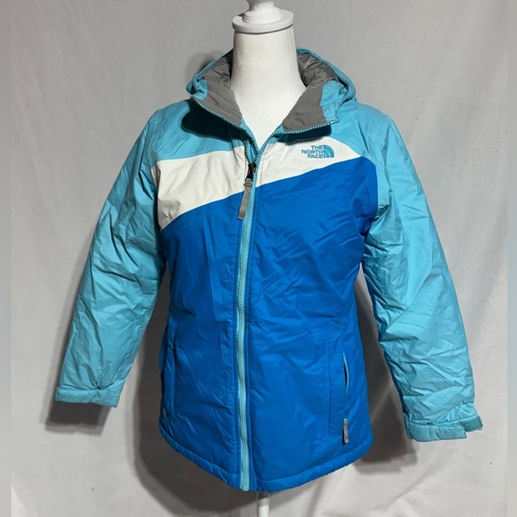 The North Face Blue and White Color-Blocked Jacket Youth Size Large 14/16 - Picture 5 of 11